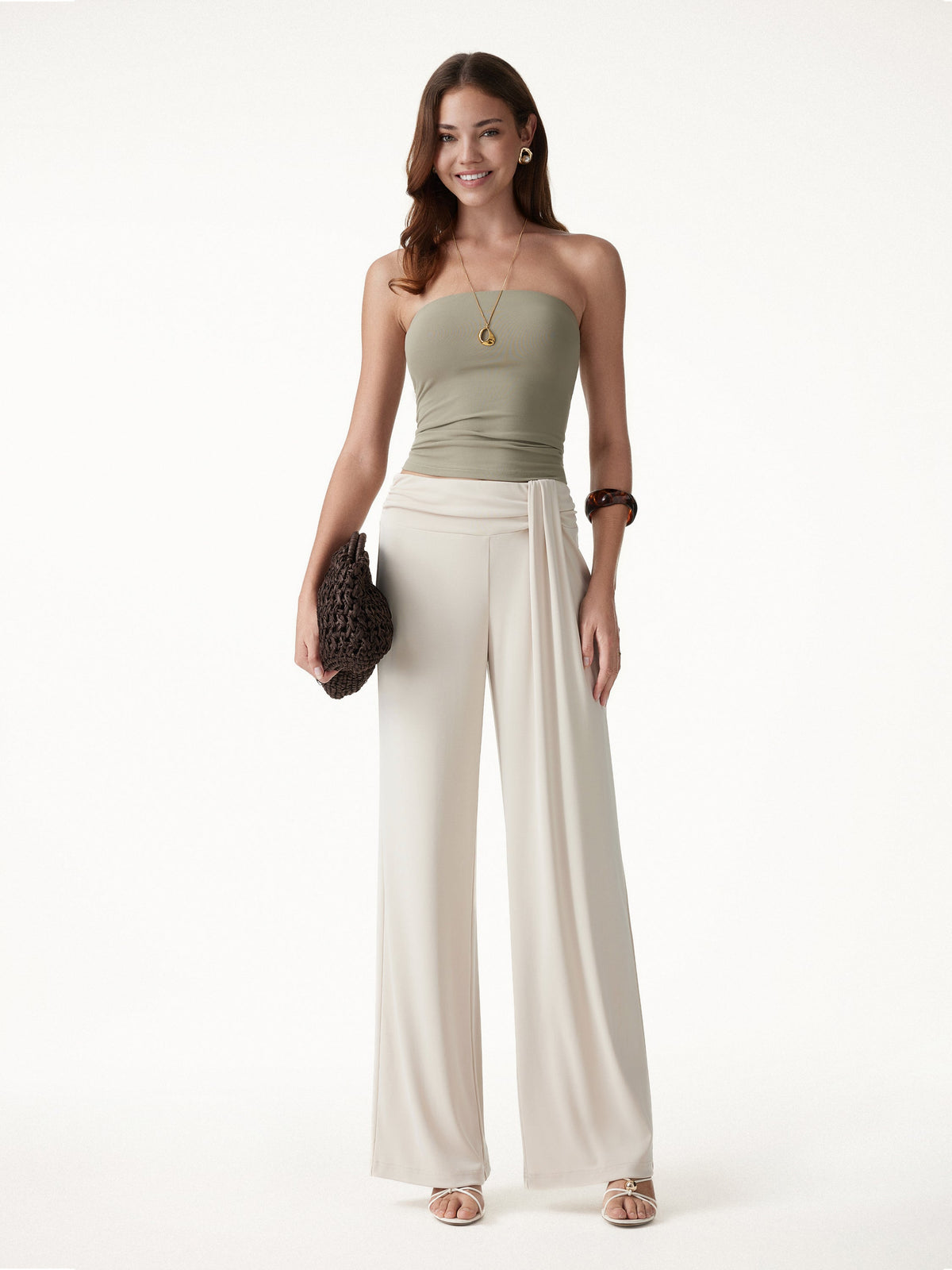 Mid-Rise Relaxed Wide-Leg Lounge Pants