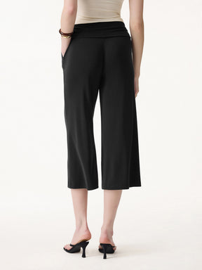 Sandwashed Modal Fold-Down Waist Flared Leg Pants