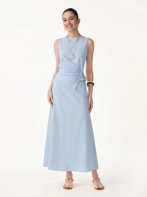 2Pcs Set Boatneck Top & Maxi Flared Pull-On Skirt