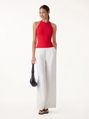 Round Neck Cross-Back Bandless Bra Top