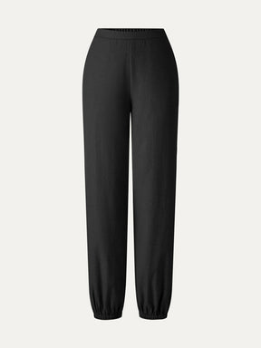 Linen-like High-Rise Balloon Jogger Pants with Pockets