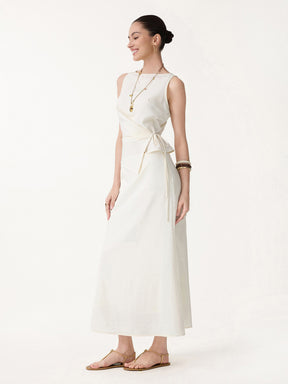 2Pcs Set Boatneck Top & Maxi Flared Pull-On Skirt