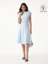 2Pcs Set Round Neck Tee & Midi Skirt with Pockets