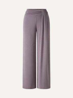 Mid-Rise Relaxed Wide-Leg Lounge Pants
